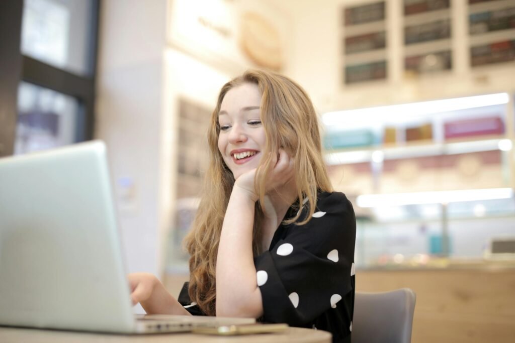 Person completing paid surveys online through Top Surveys USA to earn rewards